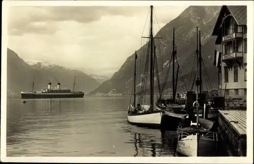 Ak Hardanger Norwegen, Fjord, Grand Hotel, MS Monte Sarmiento, Boote
