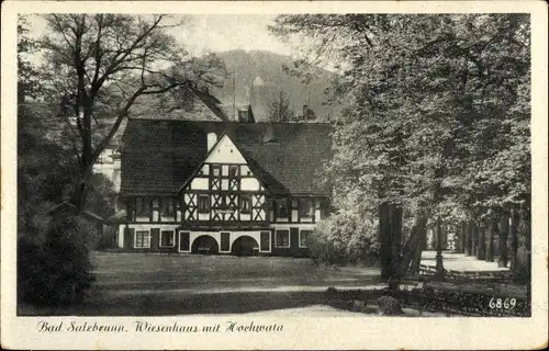 Ak Szczawno Zdrój Bad Salzbrunn Niederschlesien, Wiesenhaus mit Hochwata