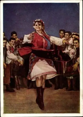 Künstler Ak Tänzerin in ukrainischer Tracht, Sowjetunion