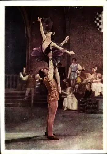 Ak Ballett, Tänzer hebt seine Tanzpartnerin hoch, Sowjetunion