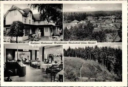 Ak Bendestorf am Kleckerwald in Niedersachsen, Rathjens Restaurant, Wald, Ort