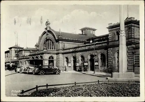 Ak Erfurt in Thüringen, Hauptbahnhof