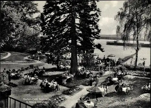 Ak Ginsheim Gustavsburg am Rhein, Garten Cafe Nonnenau