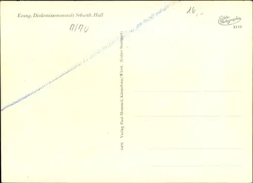 Ak Schwäbisch Hall in Baden Württemberg, Krankenhaus mit Badhaus, Ev. Diakonissenanstalt