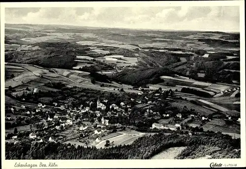 Ak Eckenhagen im Oberbergischen Kreis, Ort mit Umgebung, Fliegeraufnahme