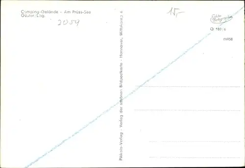 Ak Güster in Lauenburg, Camping-Gelände, Am Prüss-See, Wasserpartie