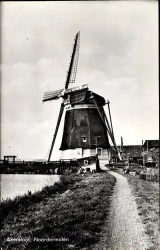 Ak Akersloot Nordholland Niederlande, Noordermolen