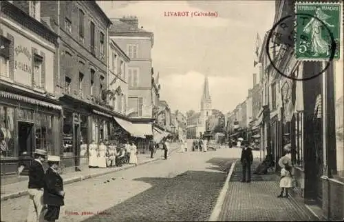 Ak Livarot Calvados, Une Rue, Straßenpartie