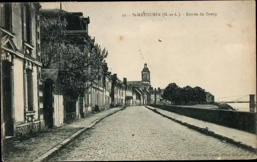 Ak Saint Mathurin Maine et Loire, Entree du Bourg