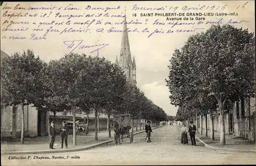 Ak Saint Philbert de Grand Lieu Loire Atlantique, Avenue de la Gare