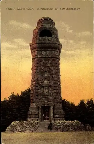 Ak Porta Westfalica Nordrhein Westfalen, Bismarckturm, Jakobsberg