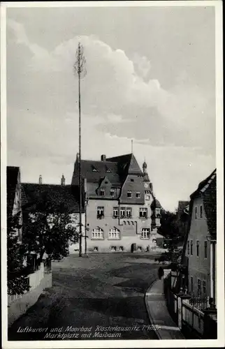 Ak Bad Klosterlausnitz in Thüringen, Blick auf den Marktplatz mit Maibaum