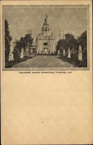 Ak Nürnberg in Mittelfranken, Bayrische Landesausstellung 1896, Gartenanlage, Palast