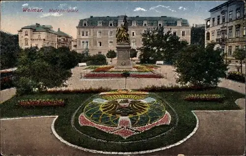 Ak Weimar in Thüringen, Watzdorfplatz, Blumenwappen