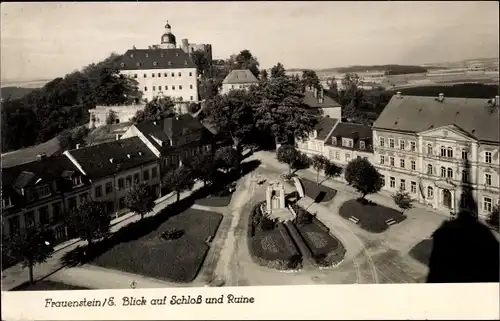 Ak Frauenstein Erzgebirge, Blick auf das Schloss und Ruine