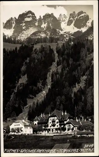 Ak Fulpmes in Tirol, Gasthof Alpenrose, St. Bonifaz Institut