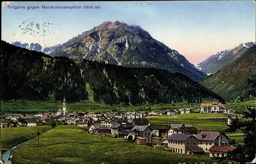 Ak Fulpmes in Tirol, Panorama vom Ort gegen Marchreissenspitze