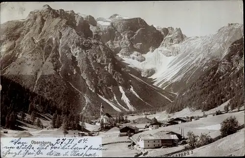 Ak Obernberg am Brenner in Tirol, Blick auf den Ort, Gebirge