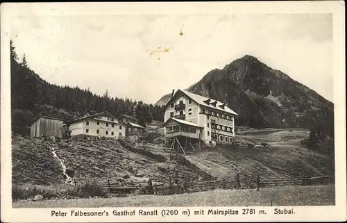Ak Neustift im Stubaital in Tirol, Gasthof Ranalt, Mairspitze