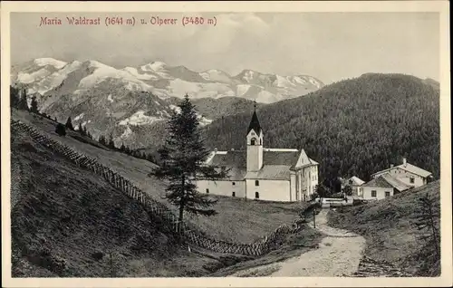 Ak Mühlbachl in Tirol, Kloster Maria Waldrast und Olperer