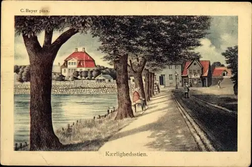 Künstler Ak Bayer, C., Norwegen, Kaerlinghedsstien