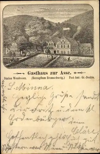 Künstler Ak Wendessen Wolfenbüttel in Niedersachsen, Gasthaus zur Asse