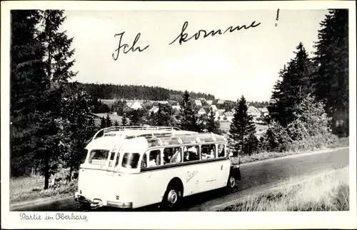 Ak Partie im Oberharz, Autobus