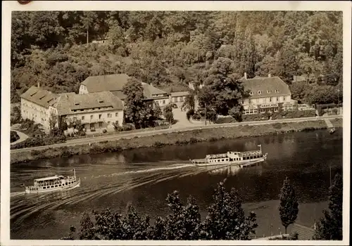 Ak Heidelberg am Neckar, Park Hotel Haarlass, Dampfer, Talblick