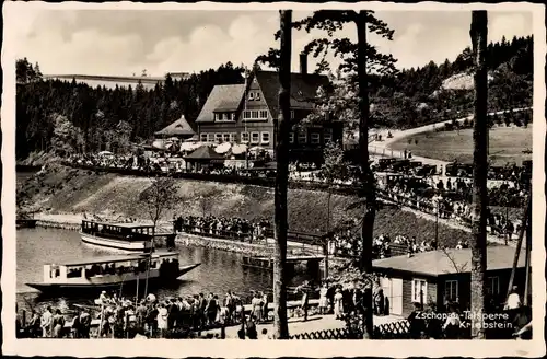 Ak Kriebstein Mittelsachsen, Gaststätte Talsperre, Zschopau Talsperre