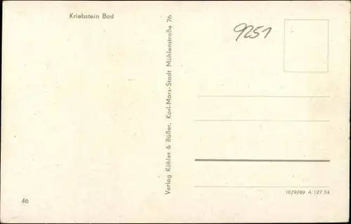 Ak Kriebstein Mittelsachsen, Kriebstein Bad