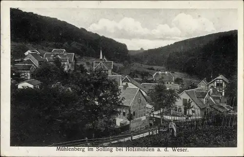 Ak Mühlenberg Holzminden in Niedersachsen, Blick auf den Ort