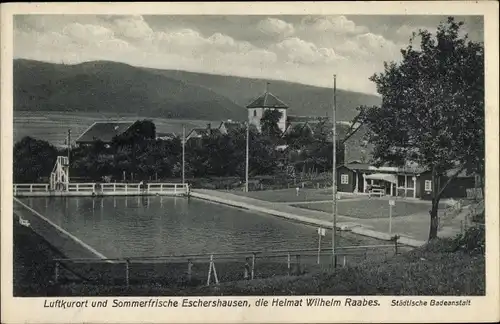 Ak Eschershausen in Niedersachsen, Städtische Badeanstalt