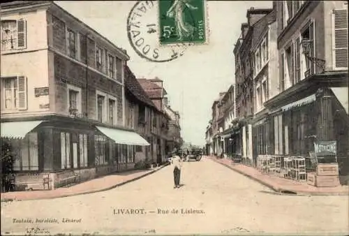 Ak Livarot Calvados, Rue de Lisieux