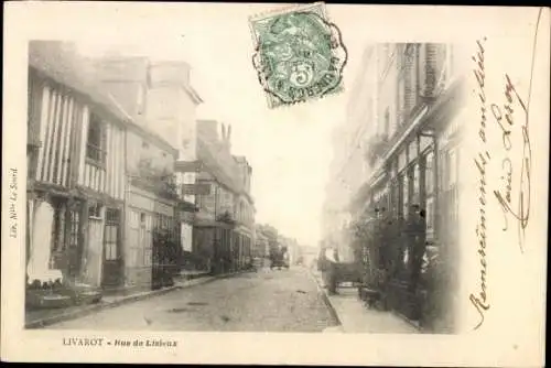 Ak Livarot Calvados, Rue de Lisieux