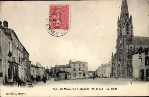 Ak Saint Macaire en Mauges Maine et Loire, La Place
