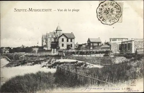 Ak Sainte Marguerite Loire Atlantique, Vue de la plage