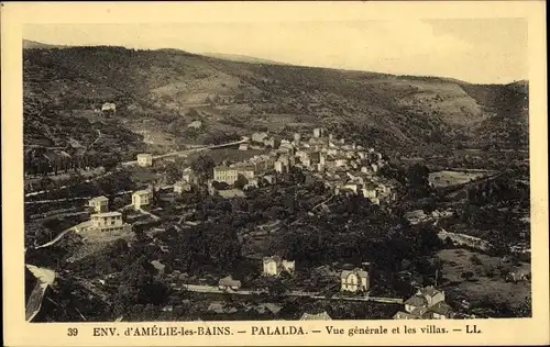 Ak Palalda Pyrénées Orientales, Vue generale et les villas