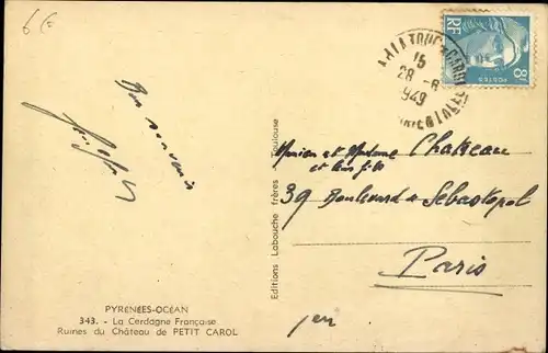 Ak Pyrénées Orientales, La Cerdagne Francaise, Ruines du Chateau de Petit Carol