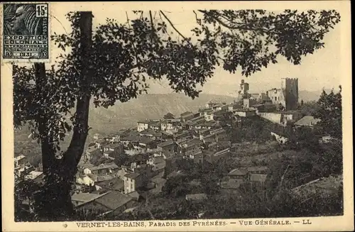 Ak Vernet les Bains Pyrénées Orientales, Vue generale