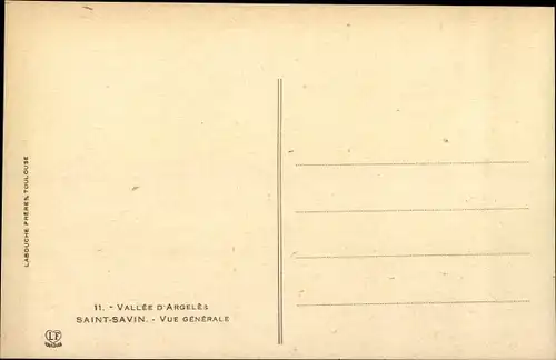 Ak Saint Savin Hautes-Pyrénées, Vallée d'Argeles, Vue generale