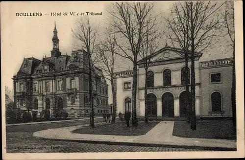 Ak Doullens Somme, Hotel de Ville et Tribunal