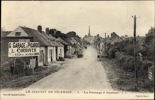 Ak Domart Somme, Le Circuit de Picardie, Le Passage
