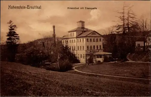 Ak Hohenstein Ernstthal Landkreis Zwickau, Mineralbad mit Elsenquelle