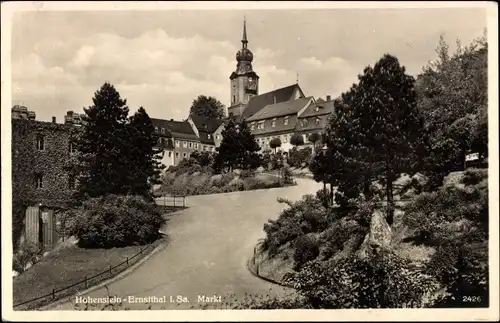 Ak Hohenstein Ernstthal in Sachsen, Markt