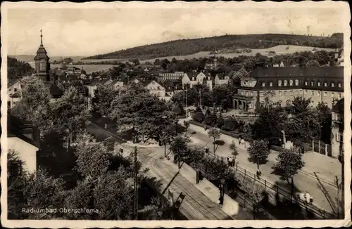 Ak Oberschlema Bad Schlema im Erzgebirge, Teilansicht des Ortes