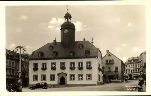 Ak Meerane in Sachsen, Markt, Rathaus