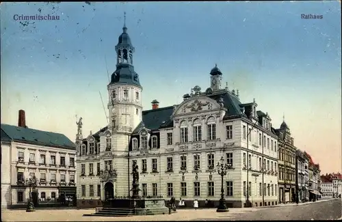 Ak Crimmitschau in Sachsen, Rathaus