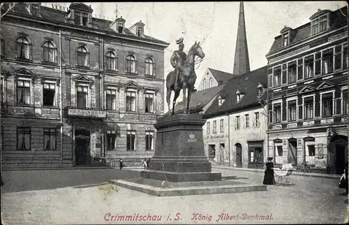 Ak Crimmitschau in Sachsen, König Albert-Denkmal