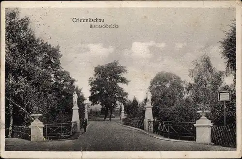 Ak Crimmitschau in Sachsen, Bismarckbrücke