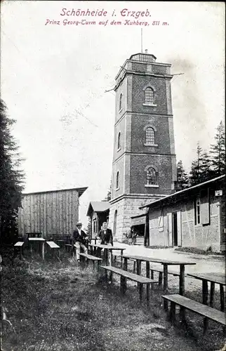 Ak Schönheide im Erzgebirge Sachsen, Prinz-Georg-Turm auf dem Kuhberg